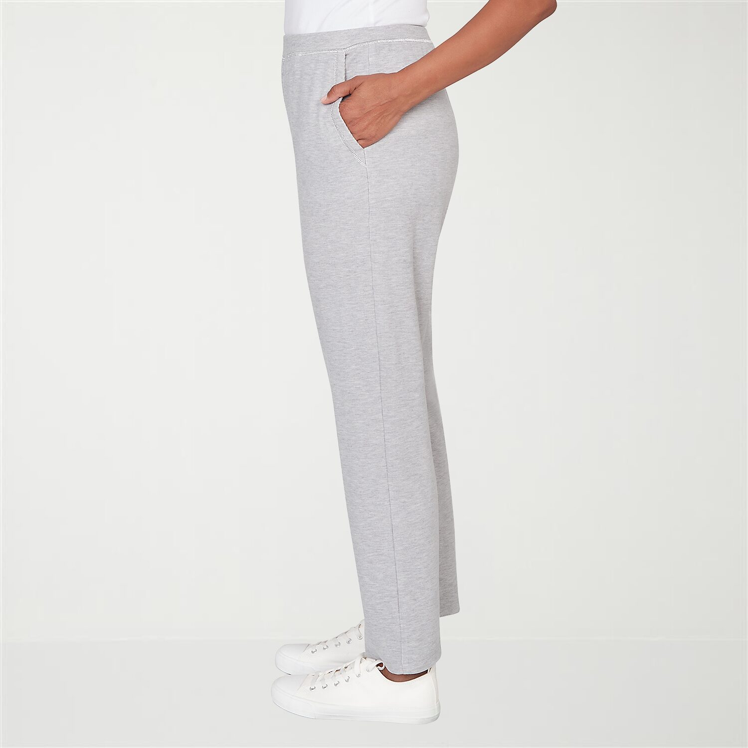 Alfred Dunner Comfort And Joy Womens Straight Mid Rise Pull-On Pant