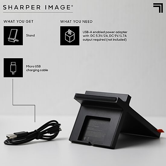 Sharper Image Wireless Qi Charging Dock for Smartphones