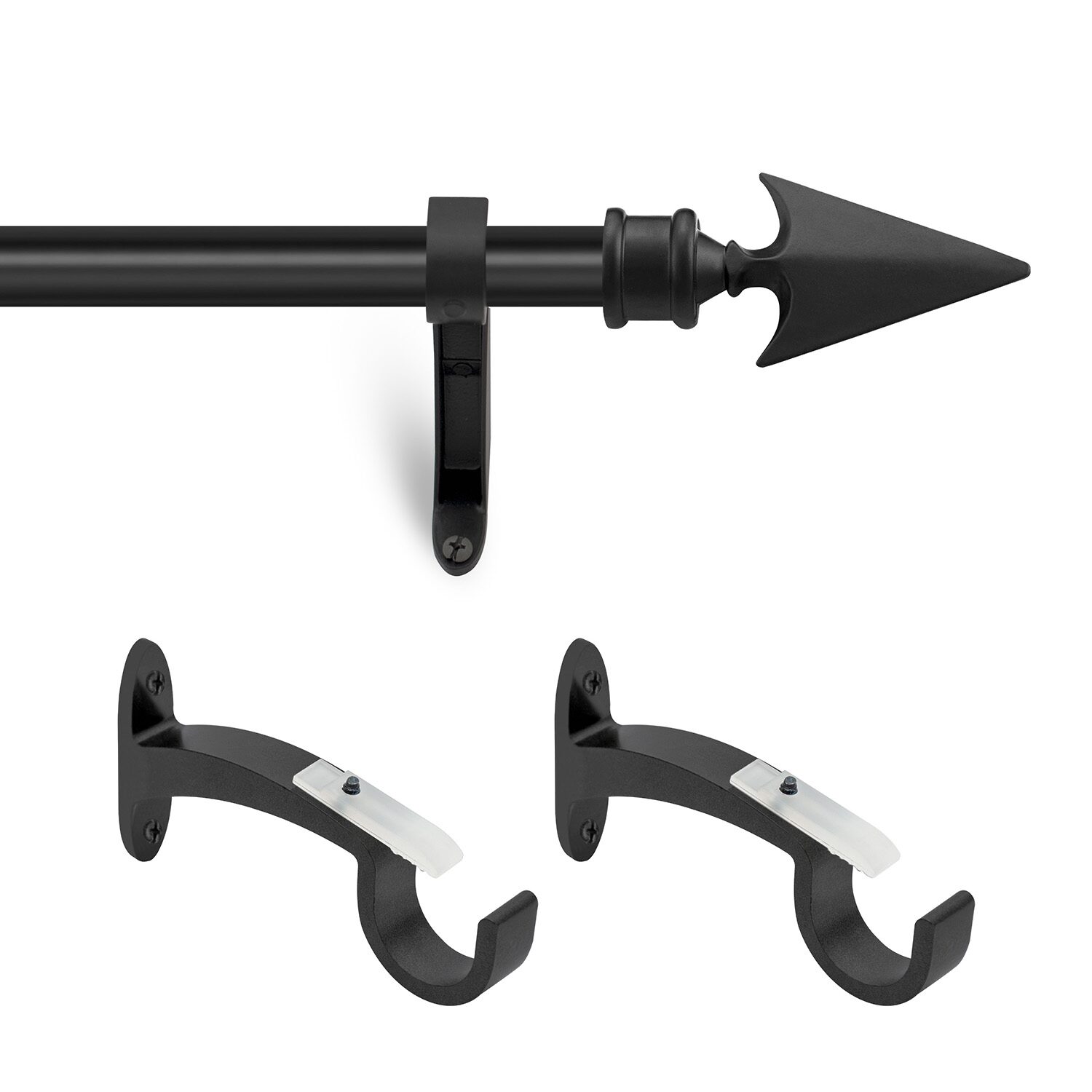 Deco Window 2-Pack Flat Arrow 3/4 IN Curtain Rod