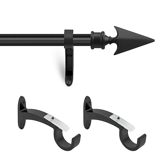 Deco Window 2-Pack Flat Arrow 3/4 IN Curtain Rod