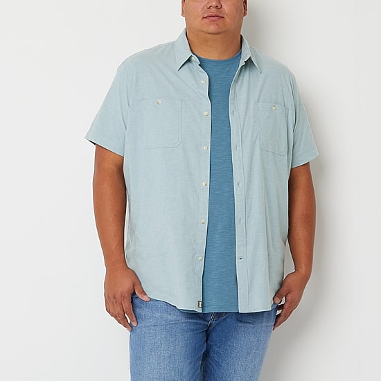mutual weave Mens Short Sleeve Classic Fit Big and Tall Button-Down Shirt