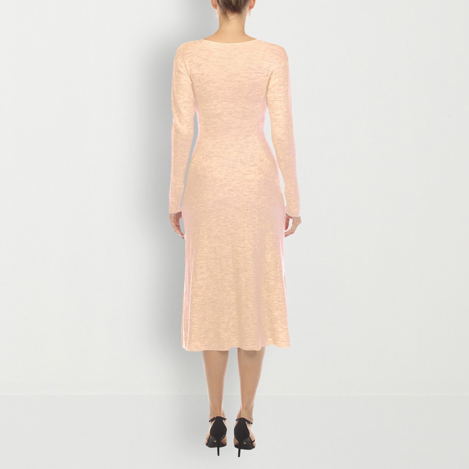 White Mark Womens Long Sleeve Midi Sweater Dress