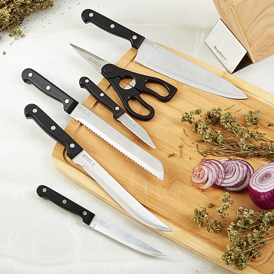 BergHOFF Dina Pica Stainless Steel 7-pc. Knife Block Set