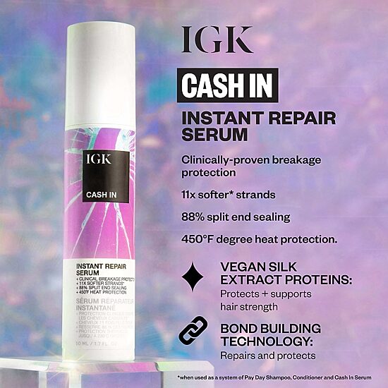 IGK Cash In Instant Repair Hair Serum 1.7 oz.