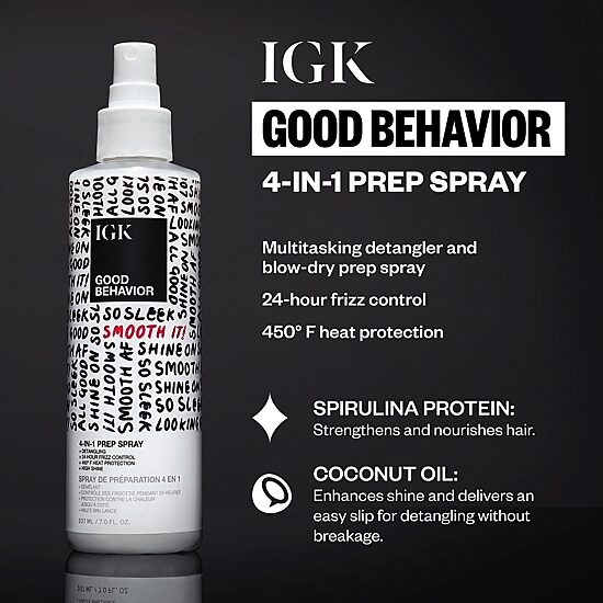 IGK Good Behavior 4in1 Prep Styling Product 7 oz.