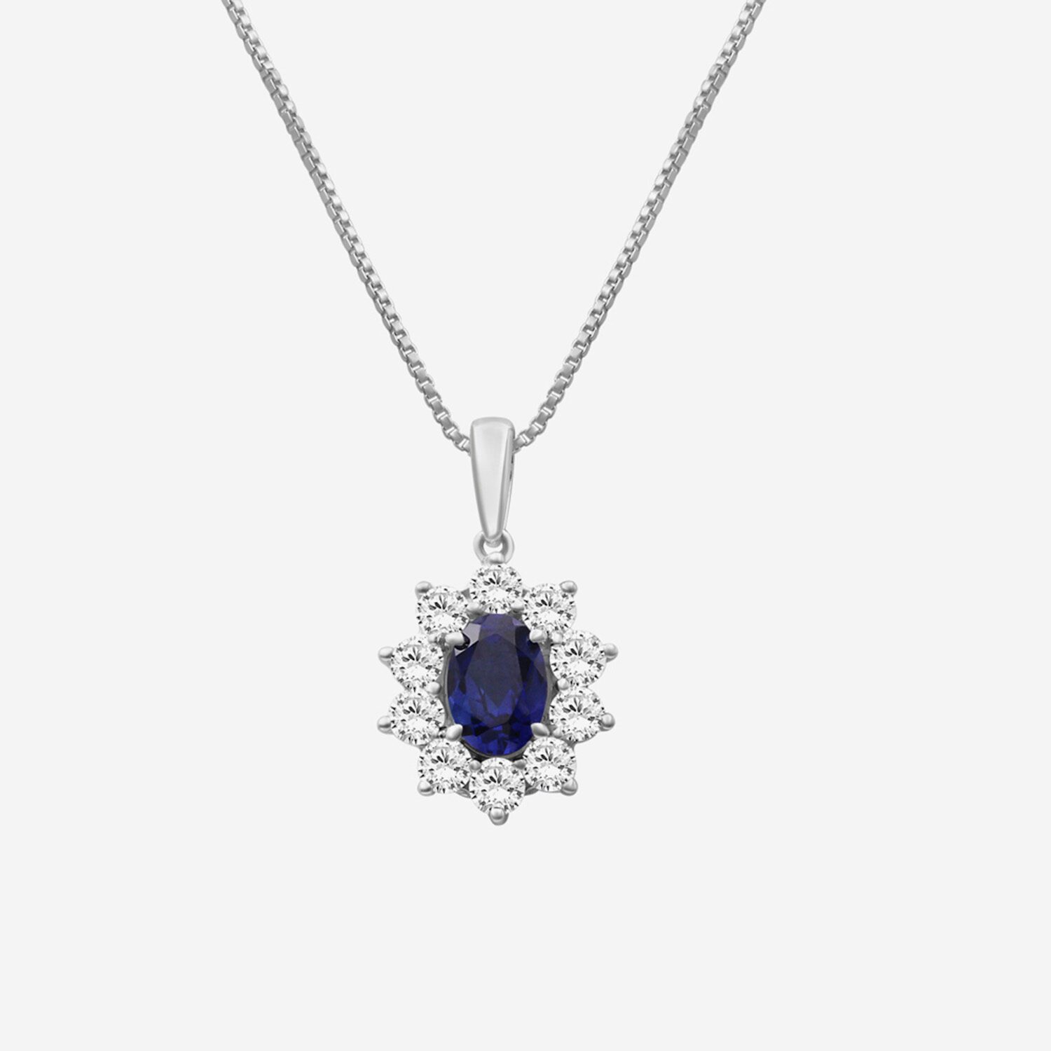 Womens Oval-cut Gemstone & / CT. T.W. Lab-Grown Diamond 10K Gold Pendant Necklace
