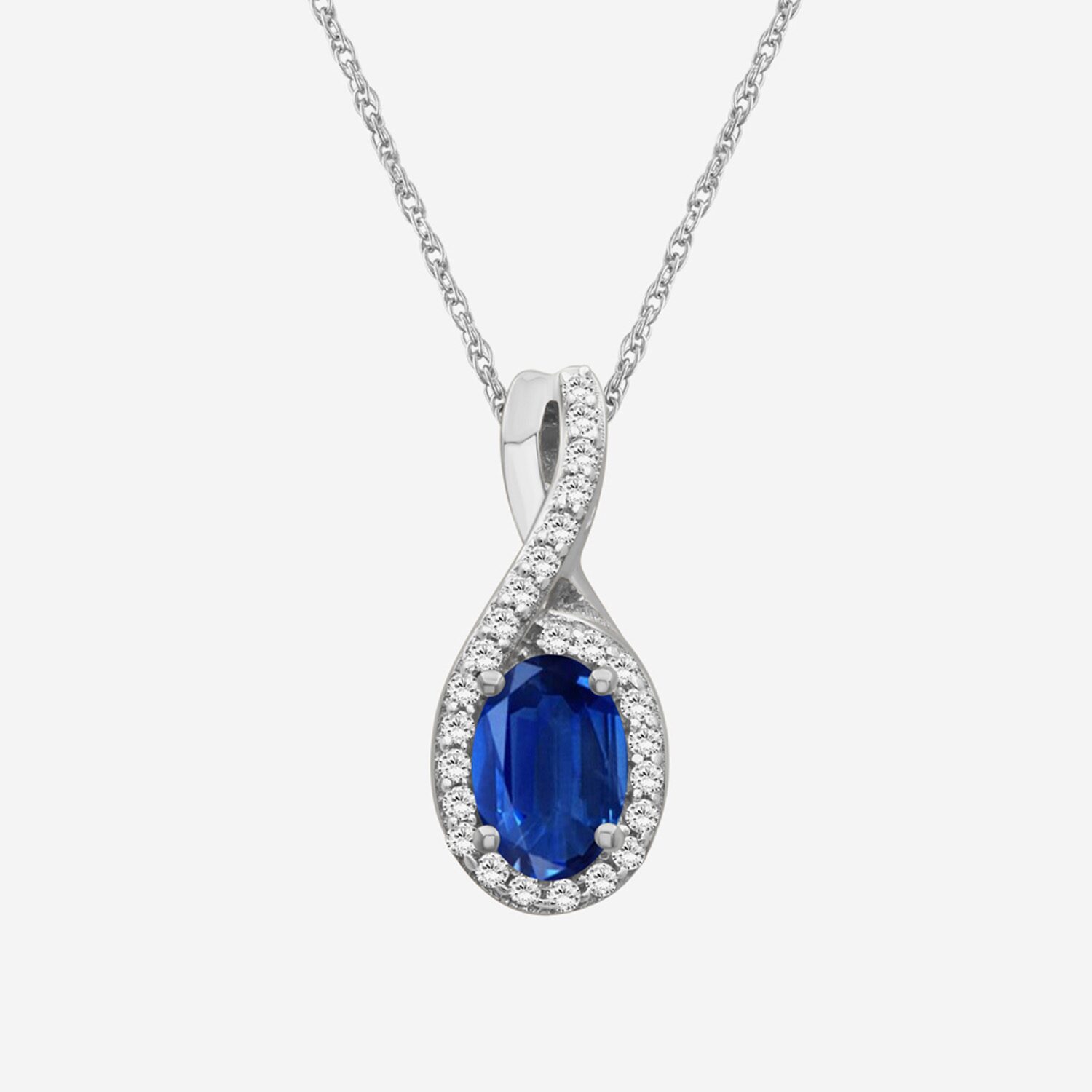 Womens Gemstone & 1/10 CT. T.W. Natural Diamond 10K Gold Oval 18 Inch Pendant Necklace