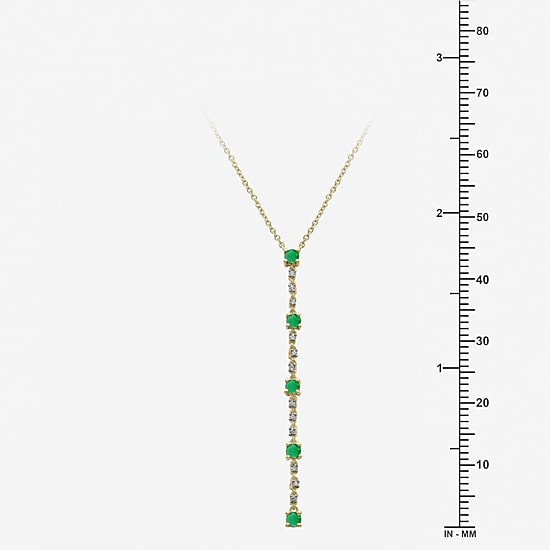 Womens Diamond Accent Gemstone 10K Gold 18 Inch Pendant Necklace