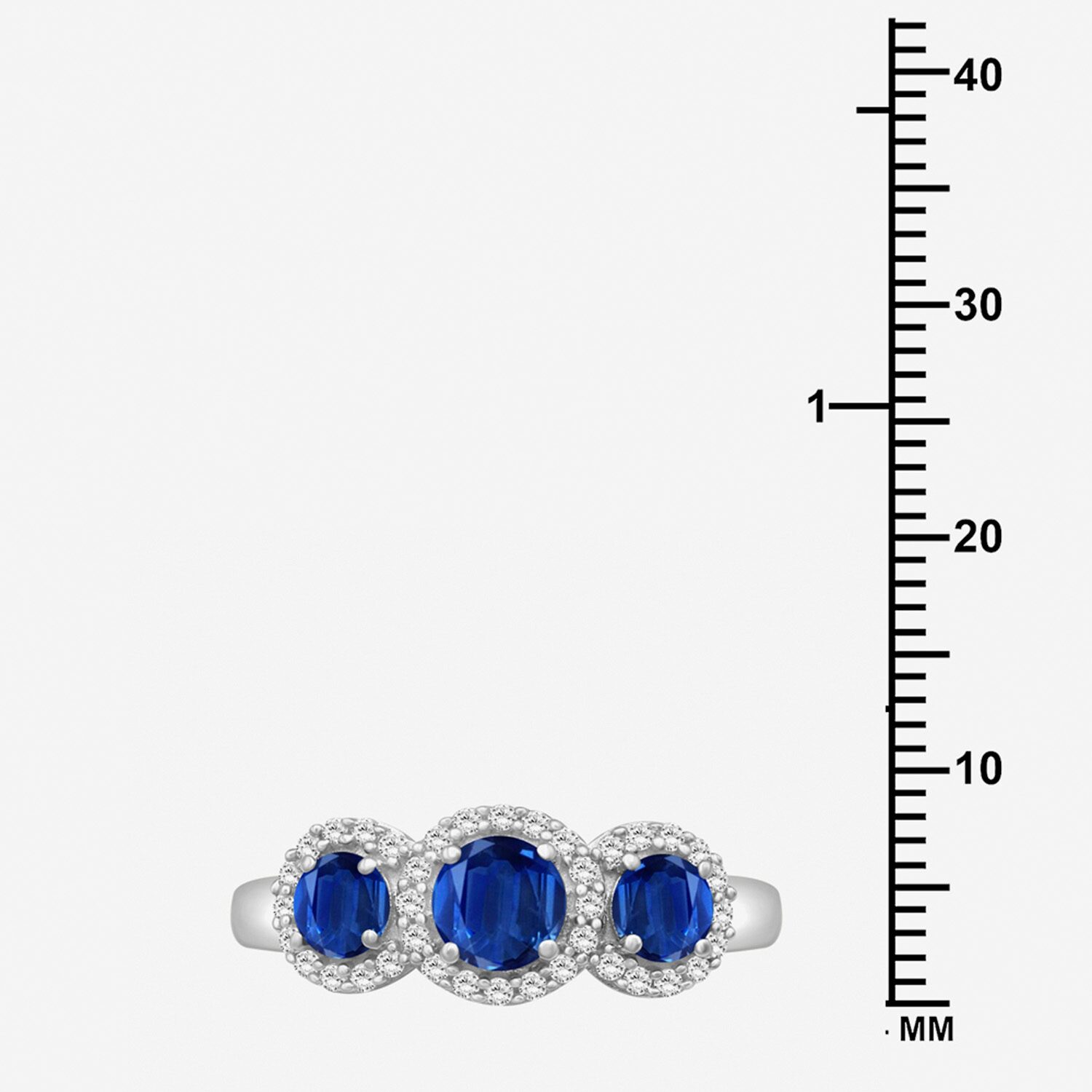 Womens Gemstone & 1/5 CT. T.W. Natural Diamond 10K Gold 3-Stone Cocktail Ring