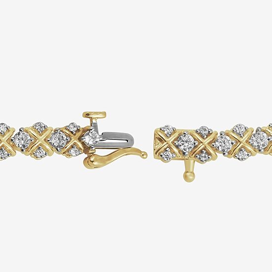Womens 2 CT. T.W. Lab Grown White Diamond 10K Gold Tennis Bracelet