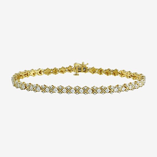 Womens 2 CT. T.W. Lab Grown White Diamond 10K Gold Tennis Bracelet