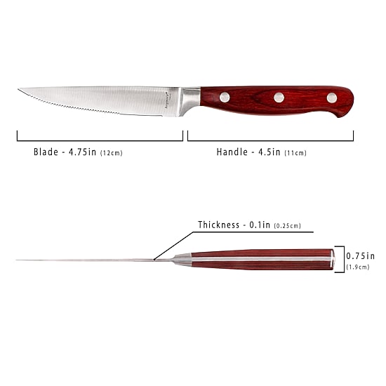 BergHOFF Pakka Wood  Stainless Steel 14-pc. Steak Knife Set with Wood Case