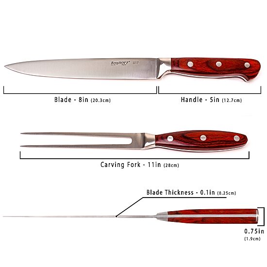 BergHOFF Pakka Wood Stainless Steel 15-pc. Carving Knife Set with Case