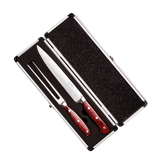 BergHOFF Pakka Wood Stainless Steel 15-pc. Carving Knife Set with Case