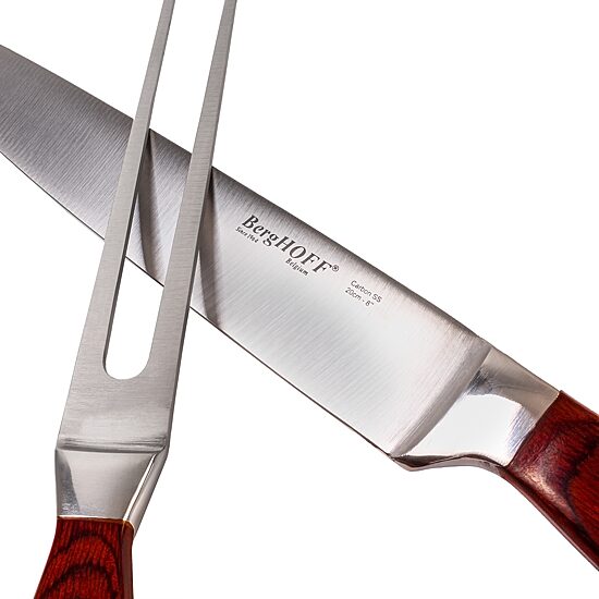 BergHOFF Pakka Wood Stainless Steel 15-pc. Carving Knife Set with Case