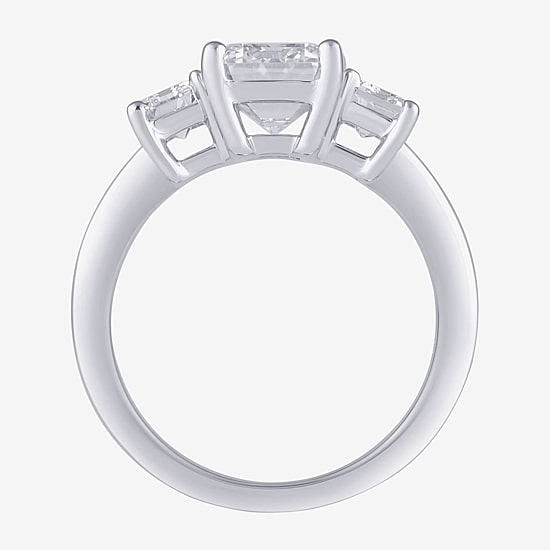 Love Lives Forever (F / Si2) Womens 4 CT. T.W. Lab Grown White Diamond 10K Gold 3-Stone Engagement Ring