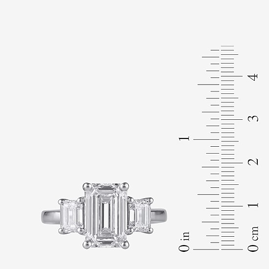 Love Lives Forever (F / Si2) Womens 4 CT. T.W. Lab Grown White Diamond 10K Gold 3-Stone Engagement Ring
