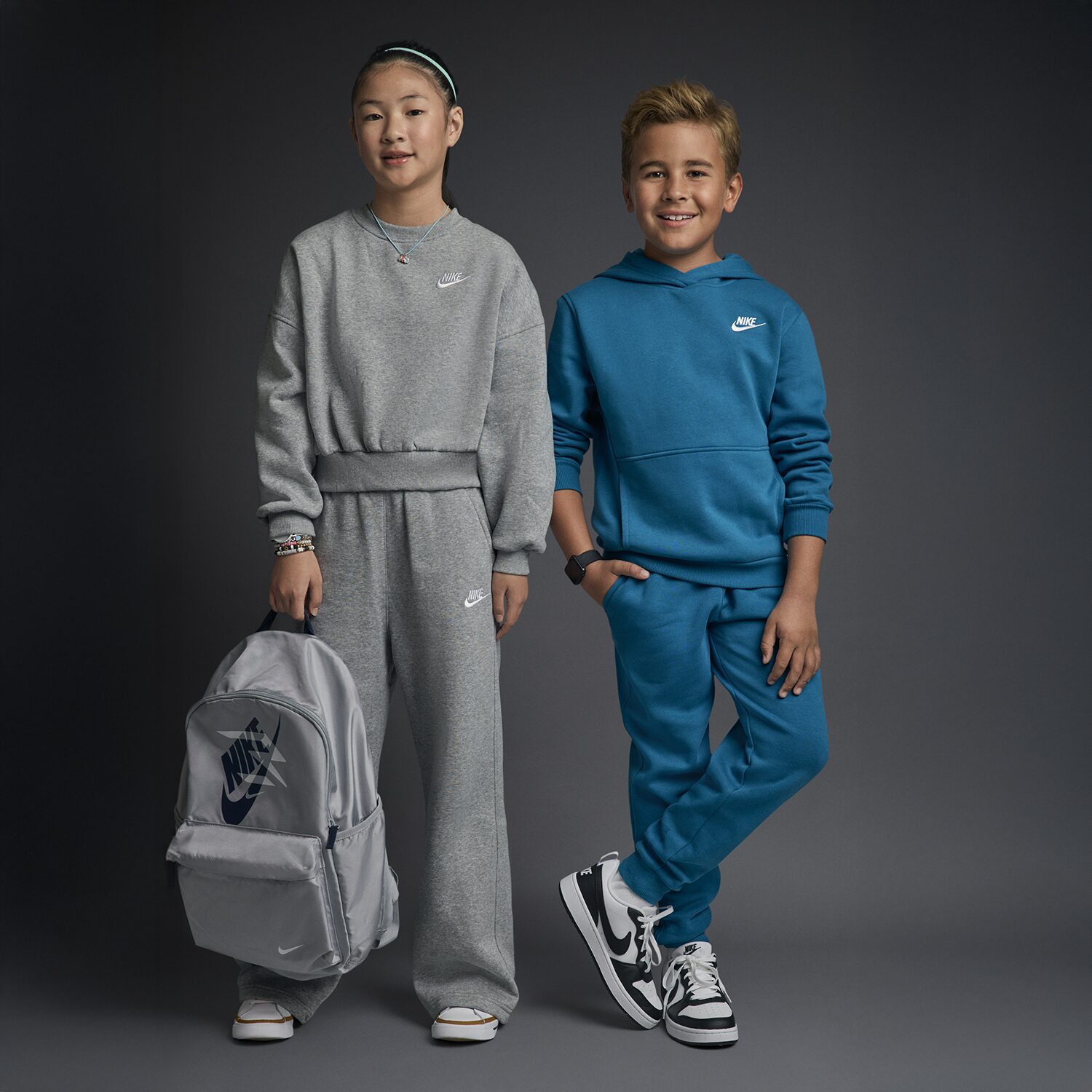 Nike Club Big Kid Girls Crew Neck Fleece Long Sleeve Sweatshirt