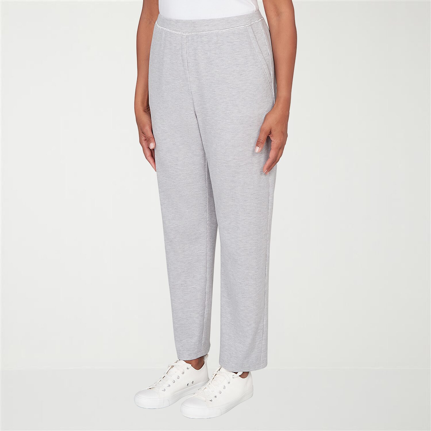 Alfred Dunner Comfort And Joy Womens Straight Mid Rise Pull-On Pant