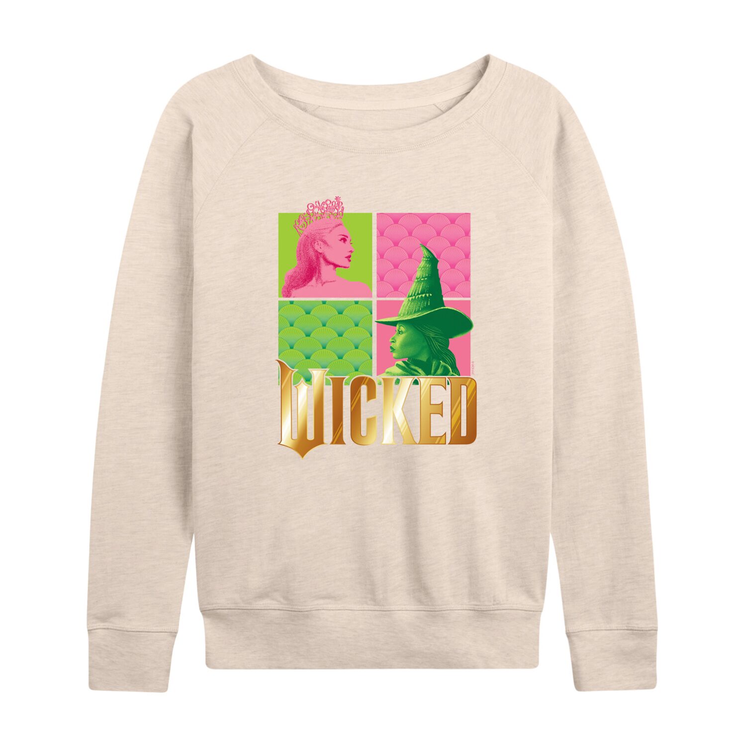 Wicked Elphaba Glinda Womens Round Neck Long Sleeve Regular Fit Graphic T-Shirt