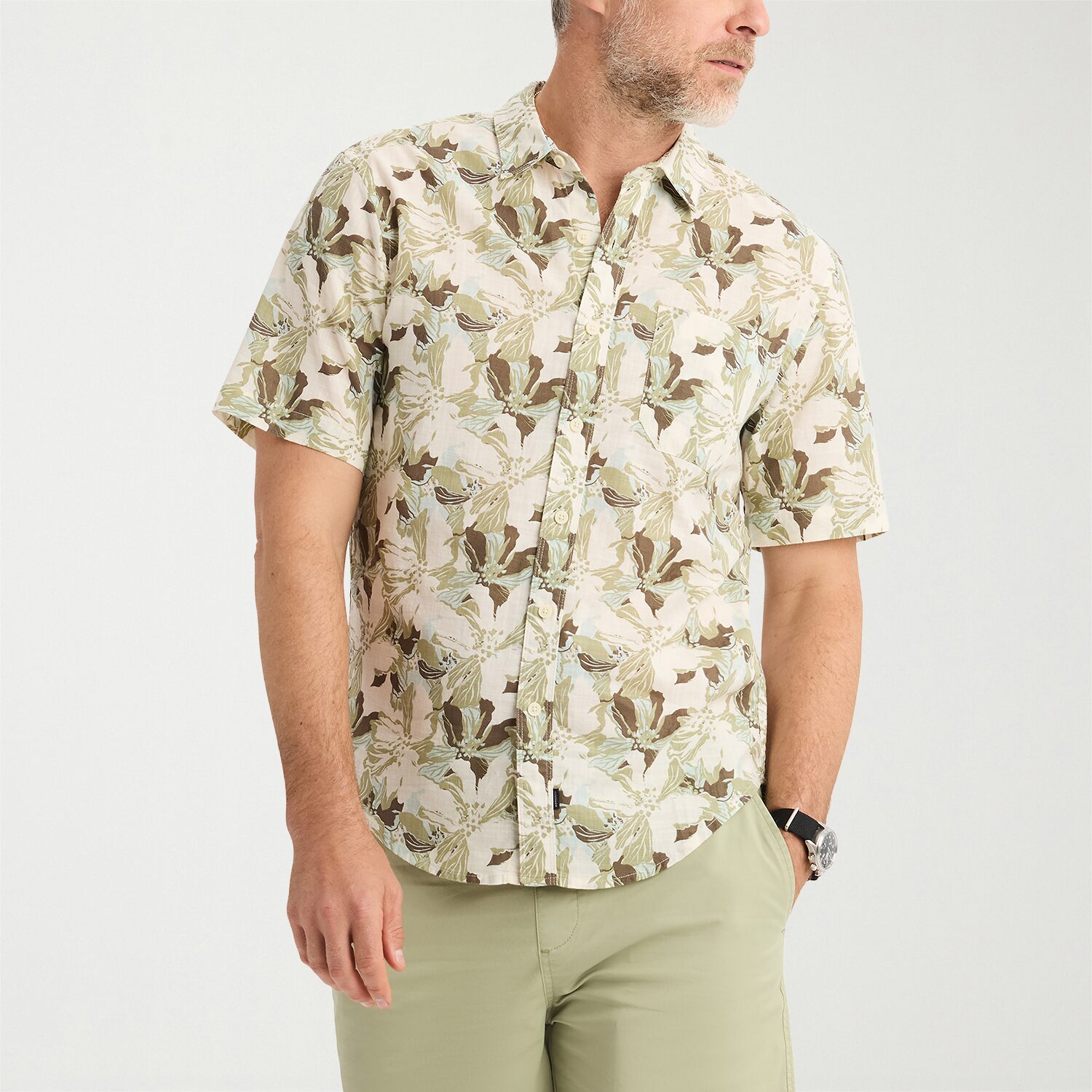 Dockers Ultimate Mens Short Sleeve Regular Fit Button-Down Shirt