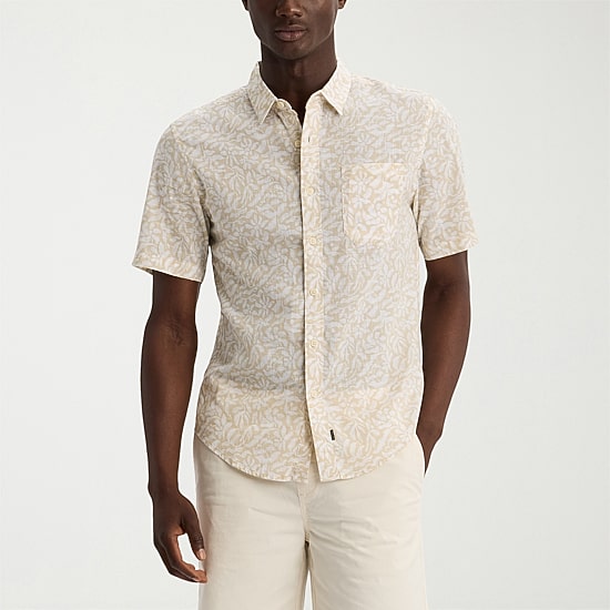 Dockers Ultimate Mens Short Sleeve Regular Fit Button-Down Shirt