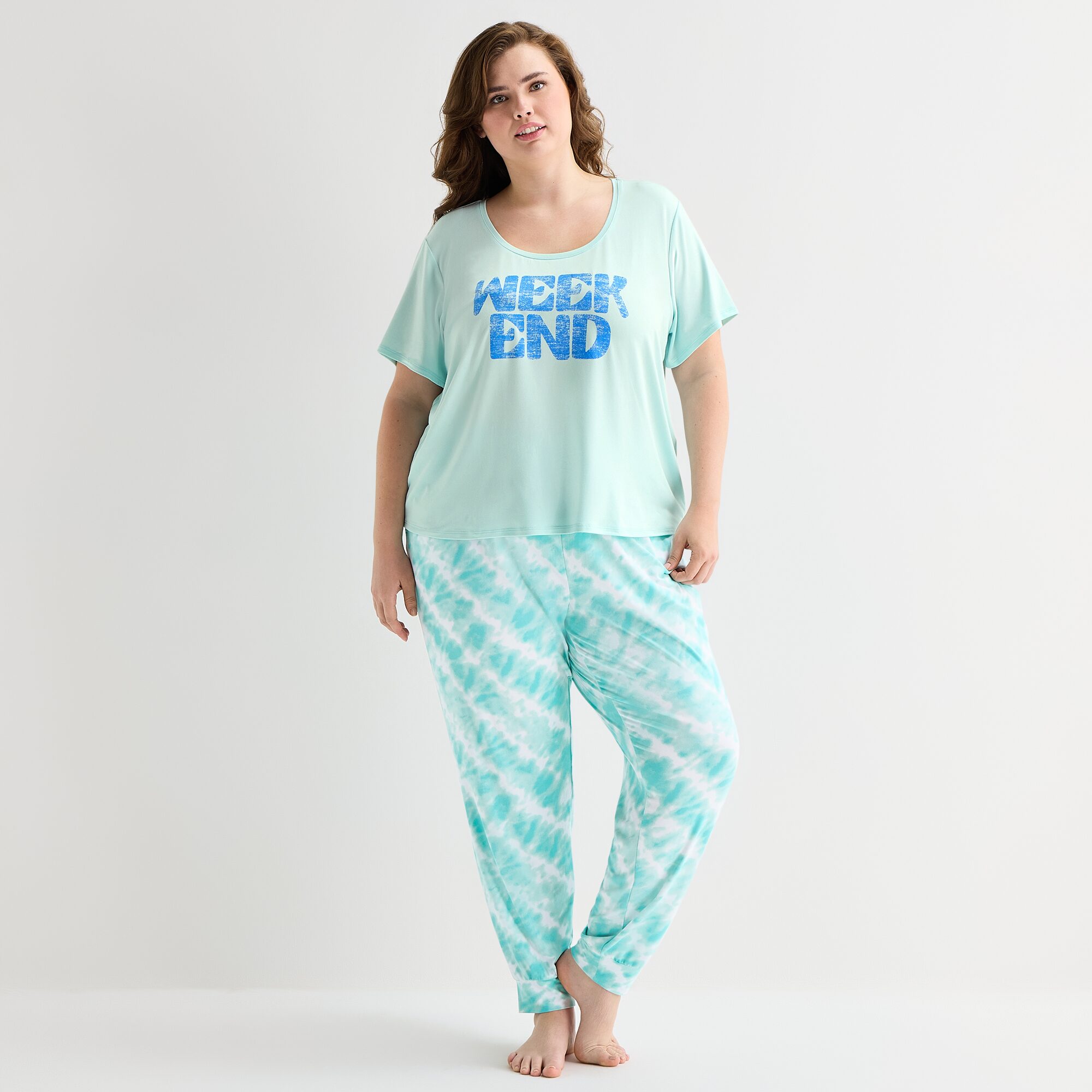 Sleep Chic Womens Crew Neck Plus Pajama Top