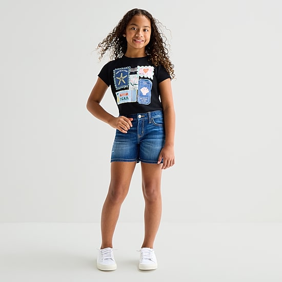 Thereabouts Little & Big Kid Girls Adjustable Waist Denim Short
