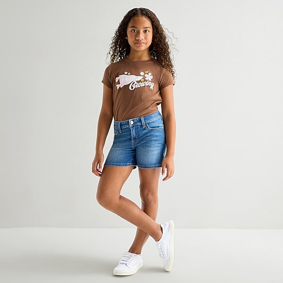 Thereabouts Little & Big Kid Girls Adjustable Waist Denim Short