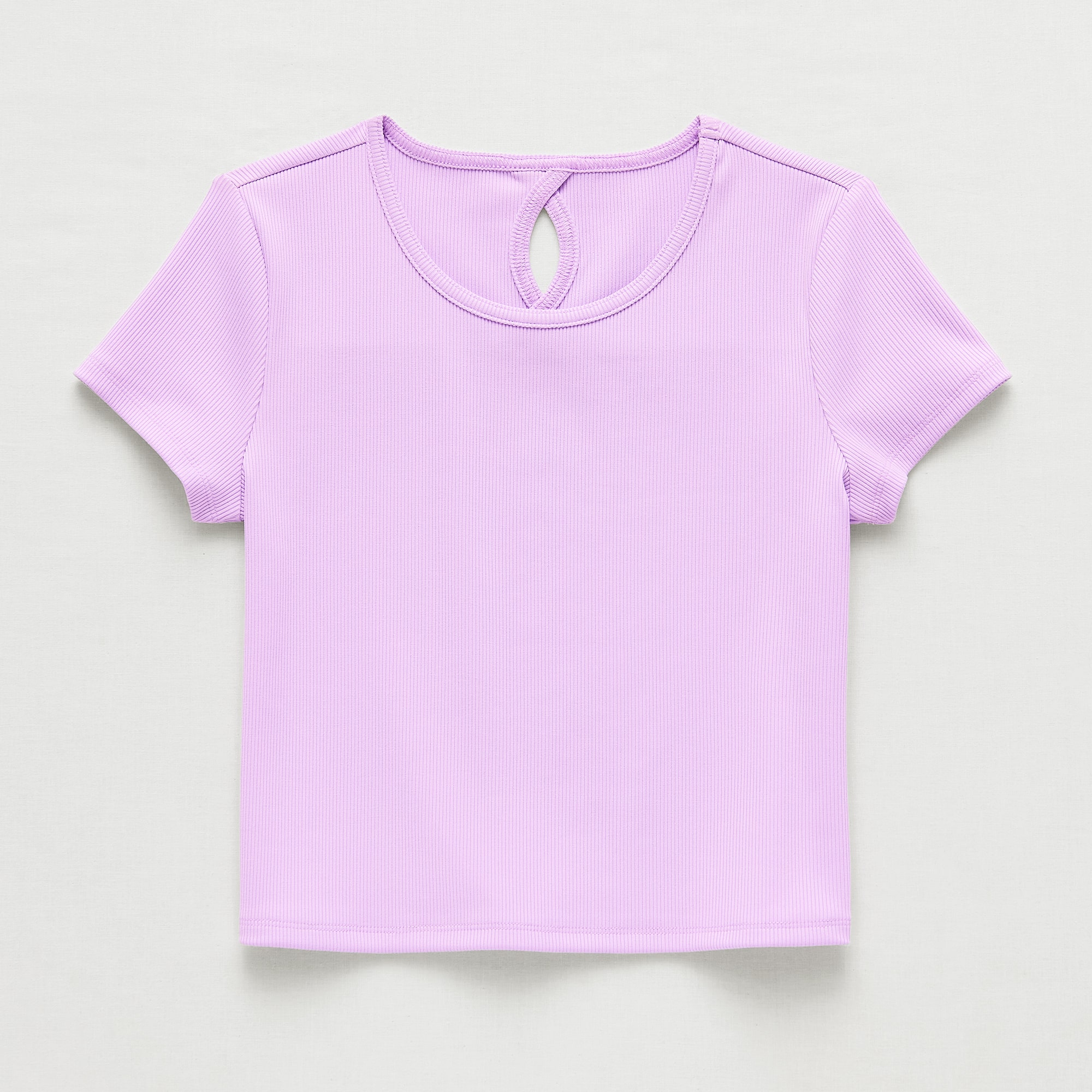 Xersion Rib Little & Big Kid Girls Scoop Neck Short Sleeve Active T-Shirt