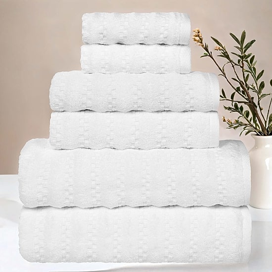SUPERIOR® Zuma Collection | 100% Cotton 6-pc. Quick Dry Chevron Bath Towel Set