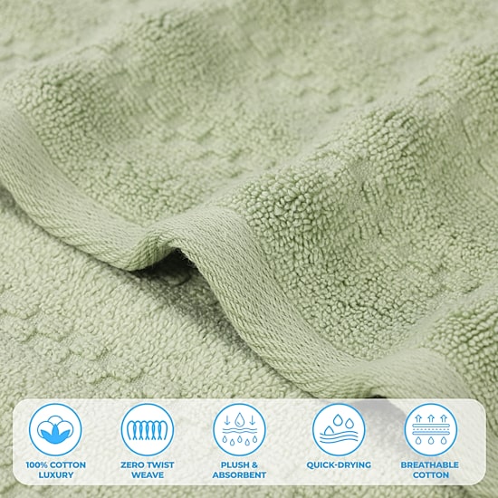 SUPERIOR® Zuma Collection | 100% Cotton 6-pc. Solid Hand Towel
