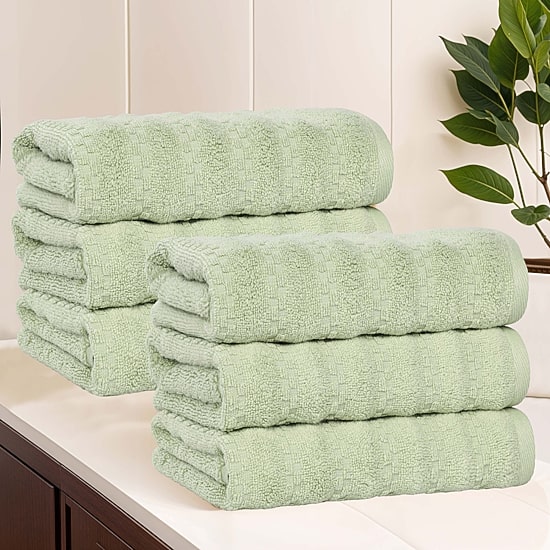 SUPERIOR® Zuma Collection | 100% Cotton 6-pc. Solid Hand Towel
