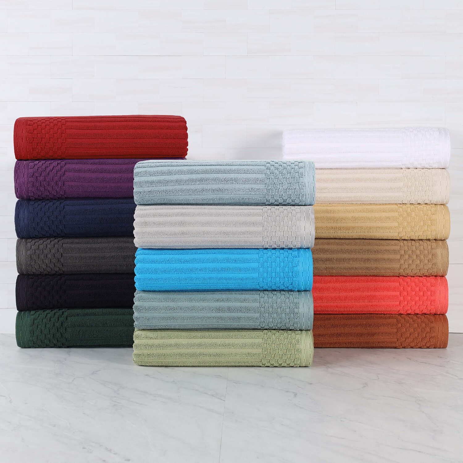 SUPERIOR® Soho Collection | 12-pc. Quick Dry Checkered Wash Cloths