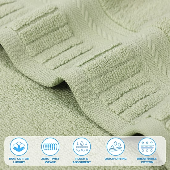 SUPERIOR® Venice Collection | 100% Cotton 3-pc. Quick Dry Solid Bath Towel Set