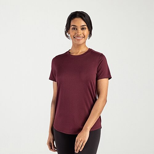 Cutter & Buck Women's Coastline Epic Comfort Recycled Short Sleeve Tee - Bordeaux