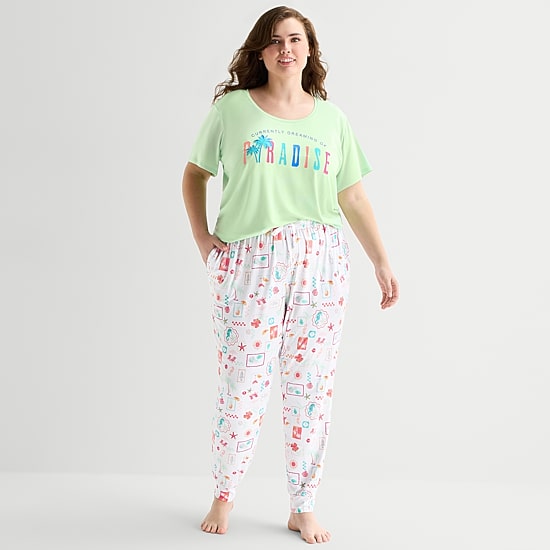 Sleep Chic Womens Plus Pajama Pants