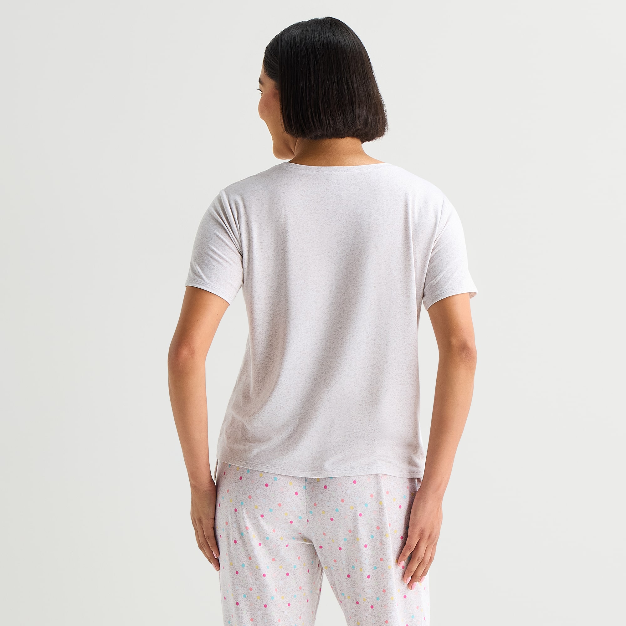 Sleep Chic Womens Crew Neck Short Sleeve Pajama Top
