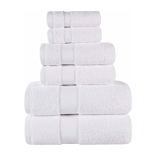 SUPERIOR® Niles Collection | Egyptian Giza Cotton 6-pc. Quick Dry Solid Bath Towel Set
