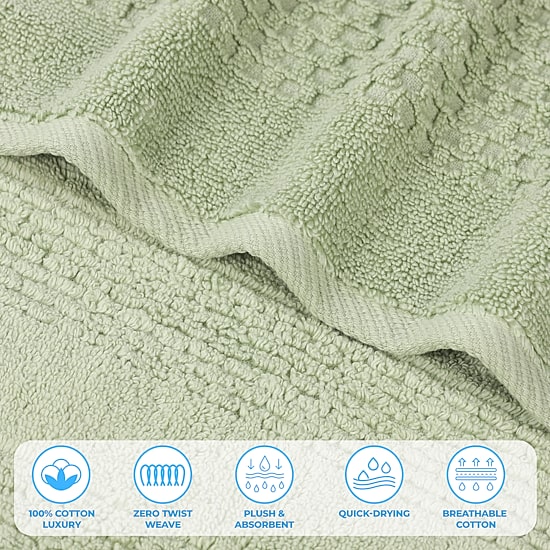 SUPERIOR® Playa Collection | 100% Cotton 6-pc. Quick Dry Solid Bath Towel Set