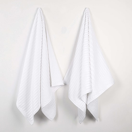 SUPERIOR® Soho Collection | 2pc Quick Dry Checkered Bath Sheet Set