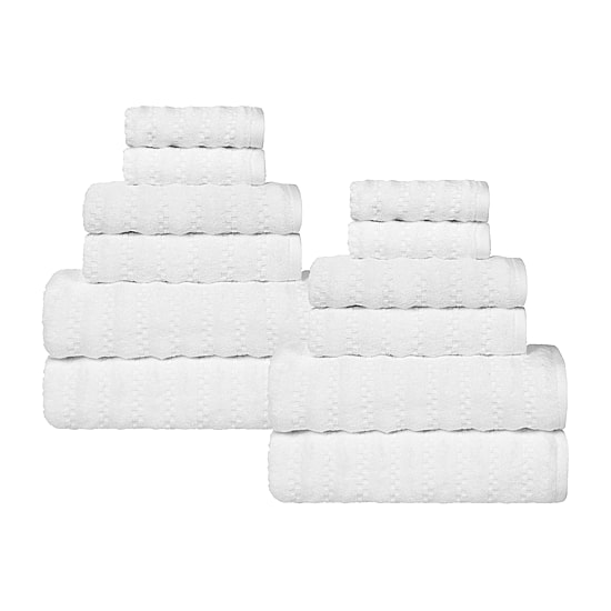SUPERIOR® Zuma Collection | 100% Cotton 12-pc. Quick Dry Solid Bath Towel Set