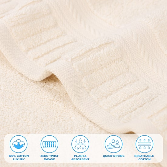 SUPERIOR® Venice Collection | 100% Cotton 12-pc. Quick Dry Solid Bath Towel Set