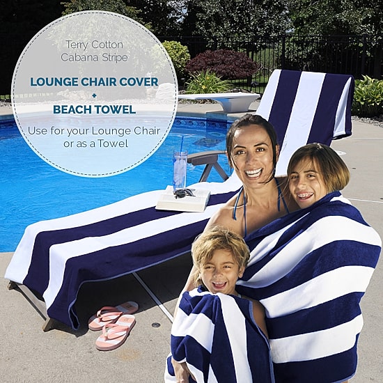 SUPERIOR® Cabana Collection | 100% Cotton Quick Dry Cabana Towel & Lounge Chair Cover