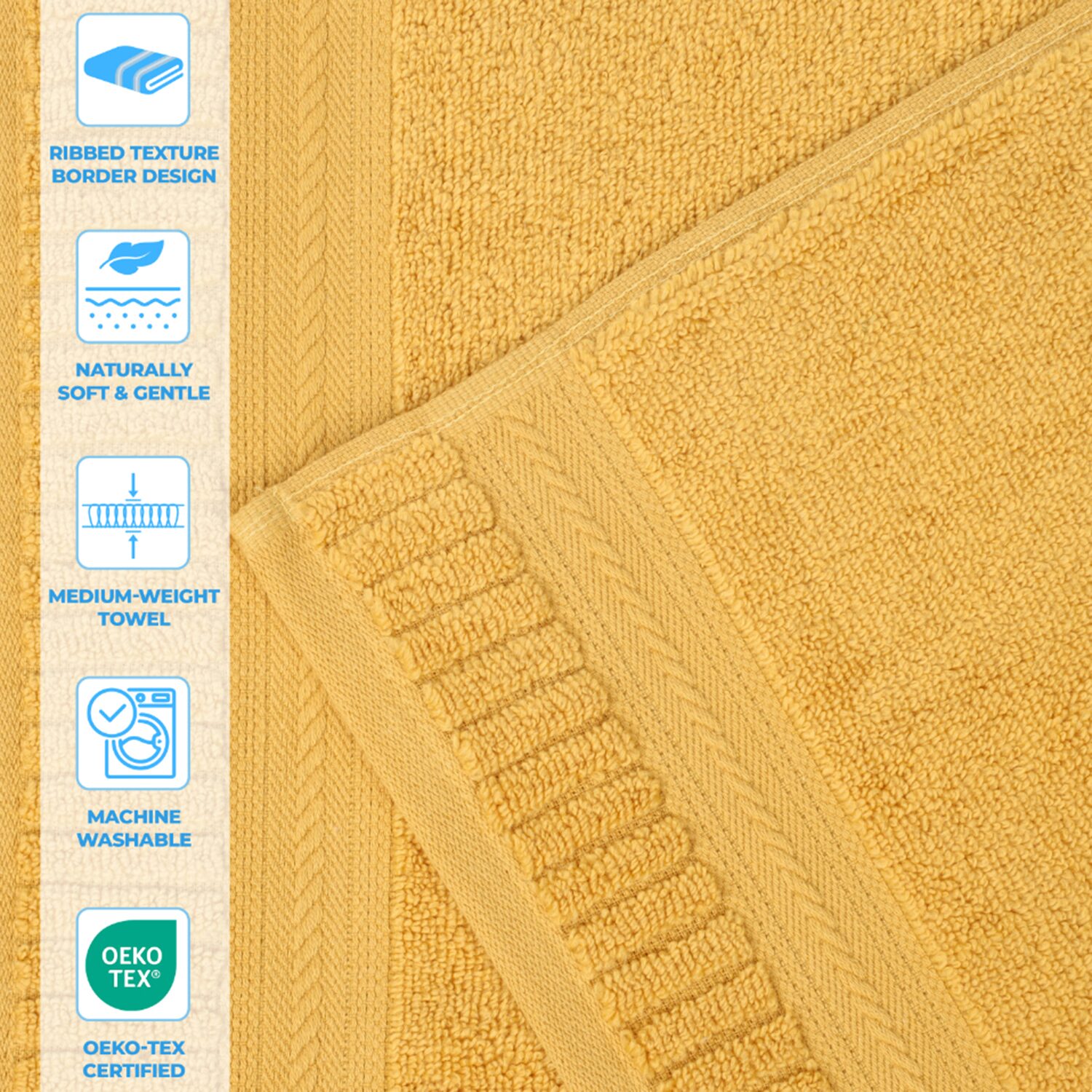 SUPERIOR® Venice Collection | 100% Cotton -pc. Quick Dry Solid Bath Towel Set