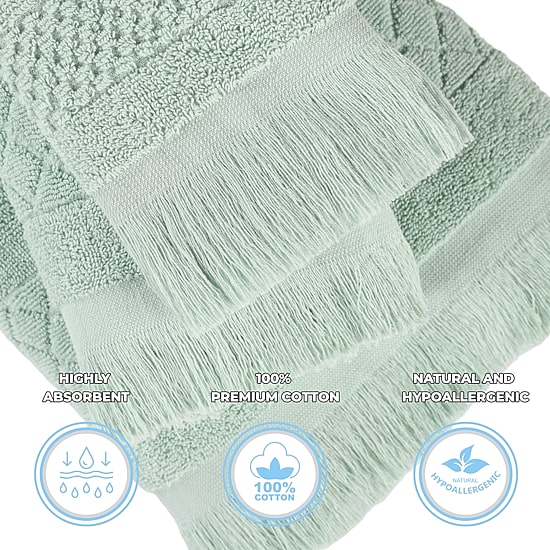 SUPERIOR® Rolla Collection | 100% Cotton 12-pc. Quick Dry Solid Bath Towel Set