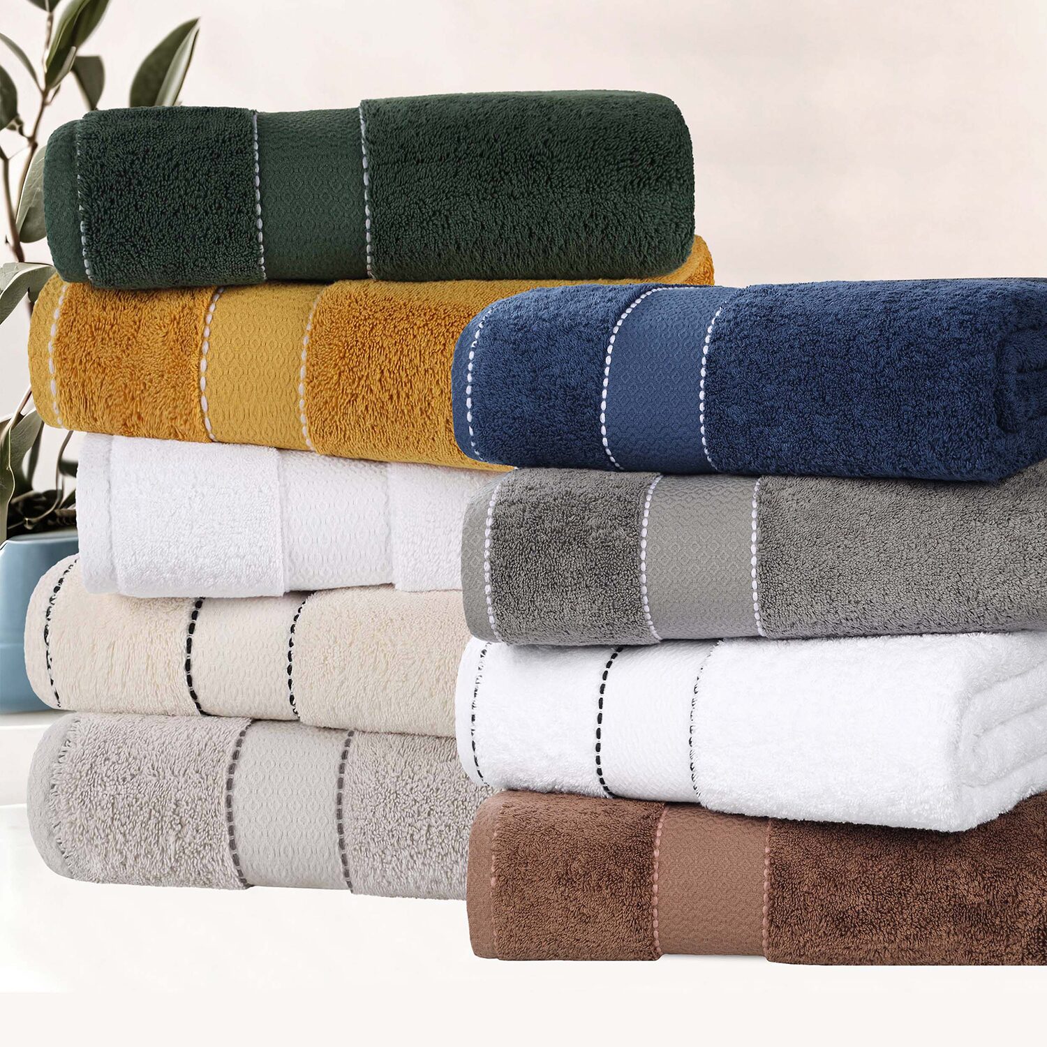 SUPERIOR® Niles Collection | Egyptian Giza Cotton 3-pc. Quick Dry Solid Bath Towel Set