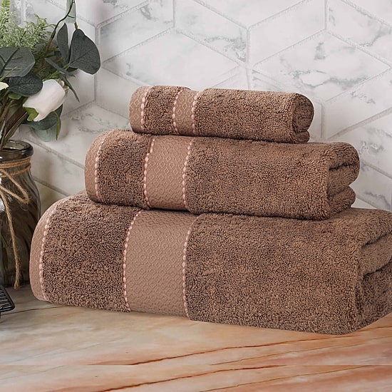 SUPERIOR® Niles Collection | Egyptian Giza Cotton 3-pc. Quick Dry Solid Bath Towel Set