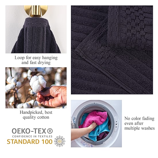 SUPERIOR® Soho Collection | 4pc Quick Dry Checkered Hand Towel