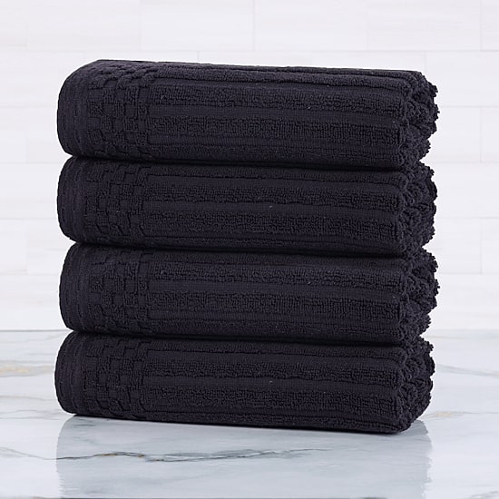 SUPERIOR® Soho Collection | 4pc Quick Dry Checkered Hand Towel